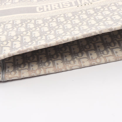 BOOK TOTE ブックトート ラージ オブリーク ハンドバッグ トートバッグ キャンバス グレー ホワイト クリスチャンディオール バッグ Christian Dior