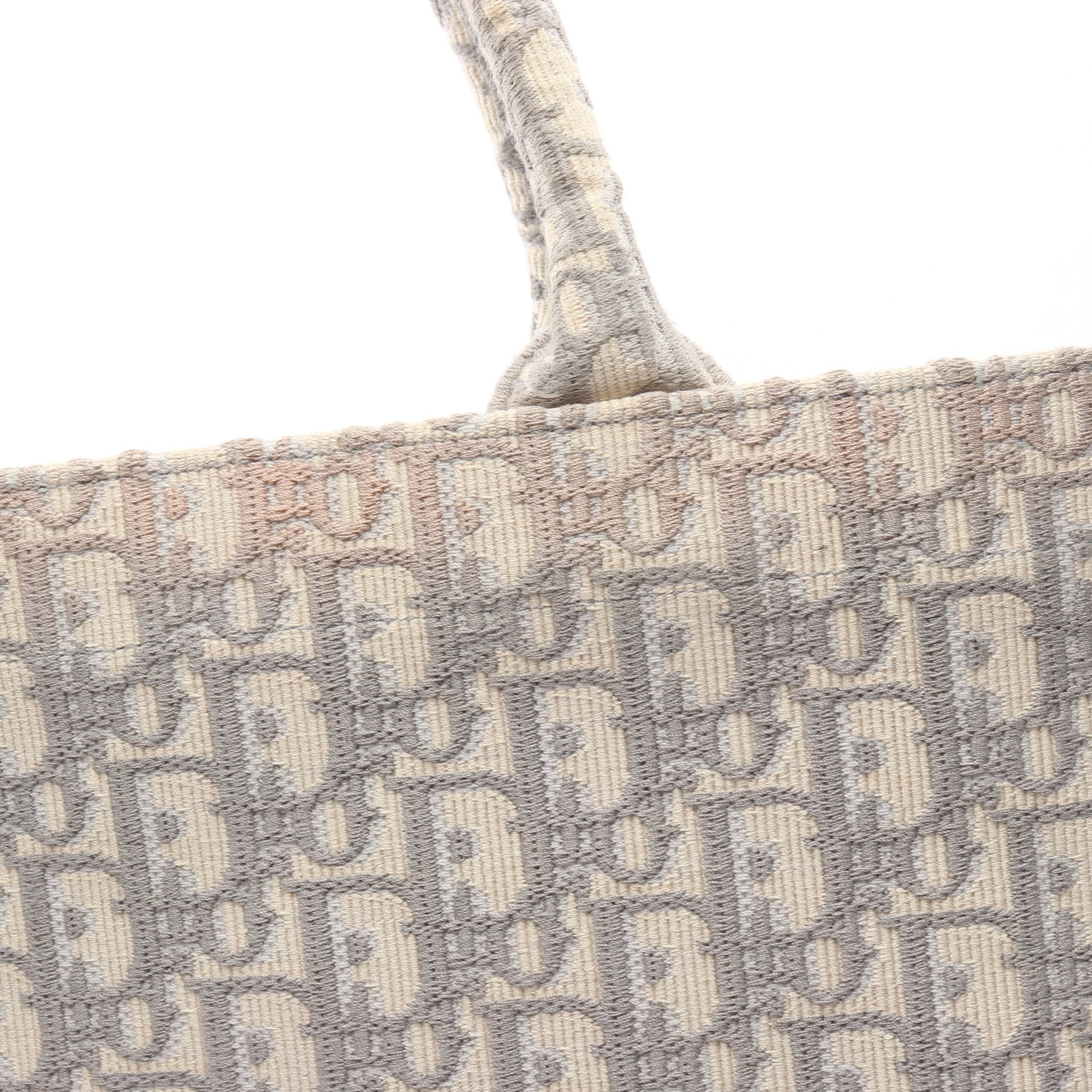 BOOK TOTE ブックトート ラージ オブリーク ハンドバッグ トートバッグ キャンバス グレー ホワイト クリスチャンディオール バッグ Christian Dior