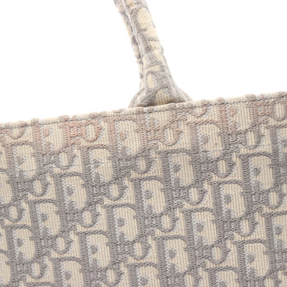 BOOK TOTE ブックトート ラージ オブリーク ハンドバッグ トートバッグ キャンバス グレー ホワイト クリスチャンディオール バッグ Christian Dior