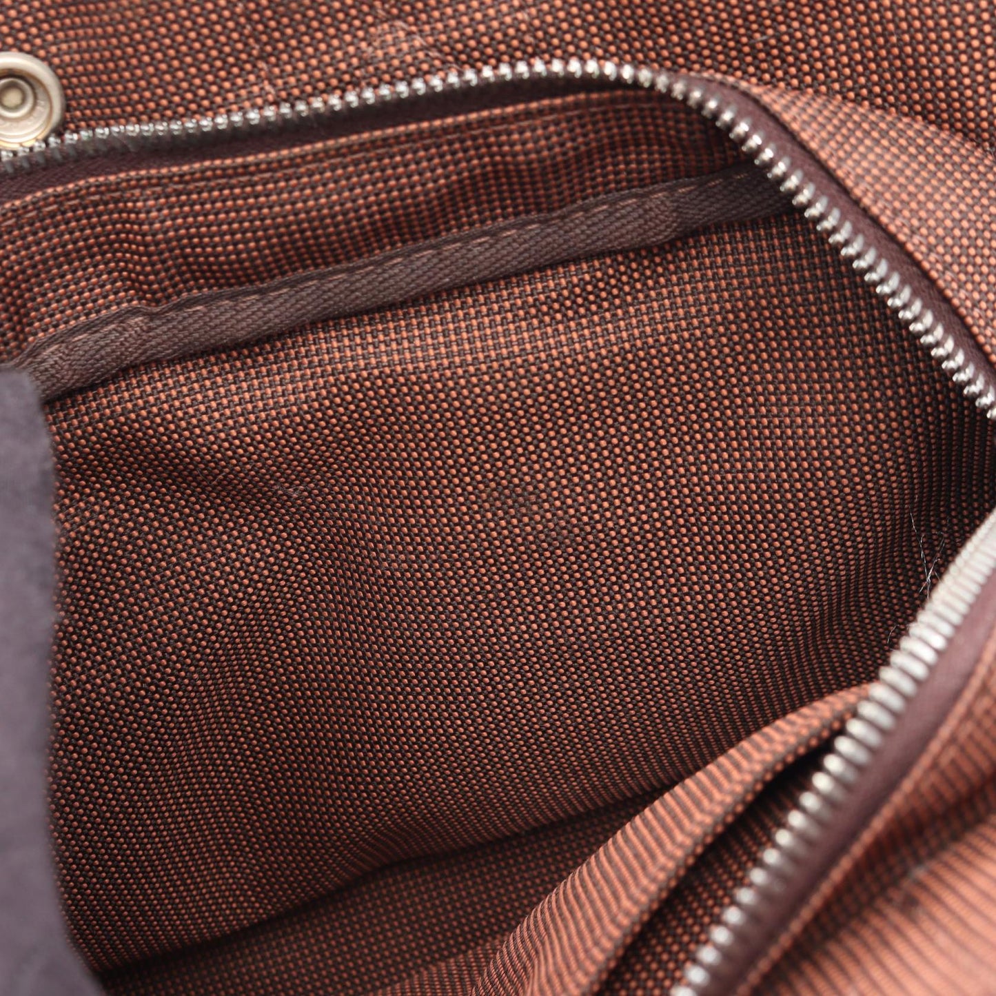 エールラインPM ハンドバッグ トートバッグ ナイロンキャンバス ブラウン シルバー金具 エルメス バッグ HERMES