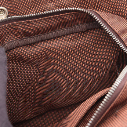 エールラインPM ハンドバッグ トートバッグ ナイロンキャンバス ブラウン シルバー金具 エルメス バッグ HERMES