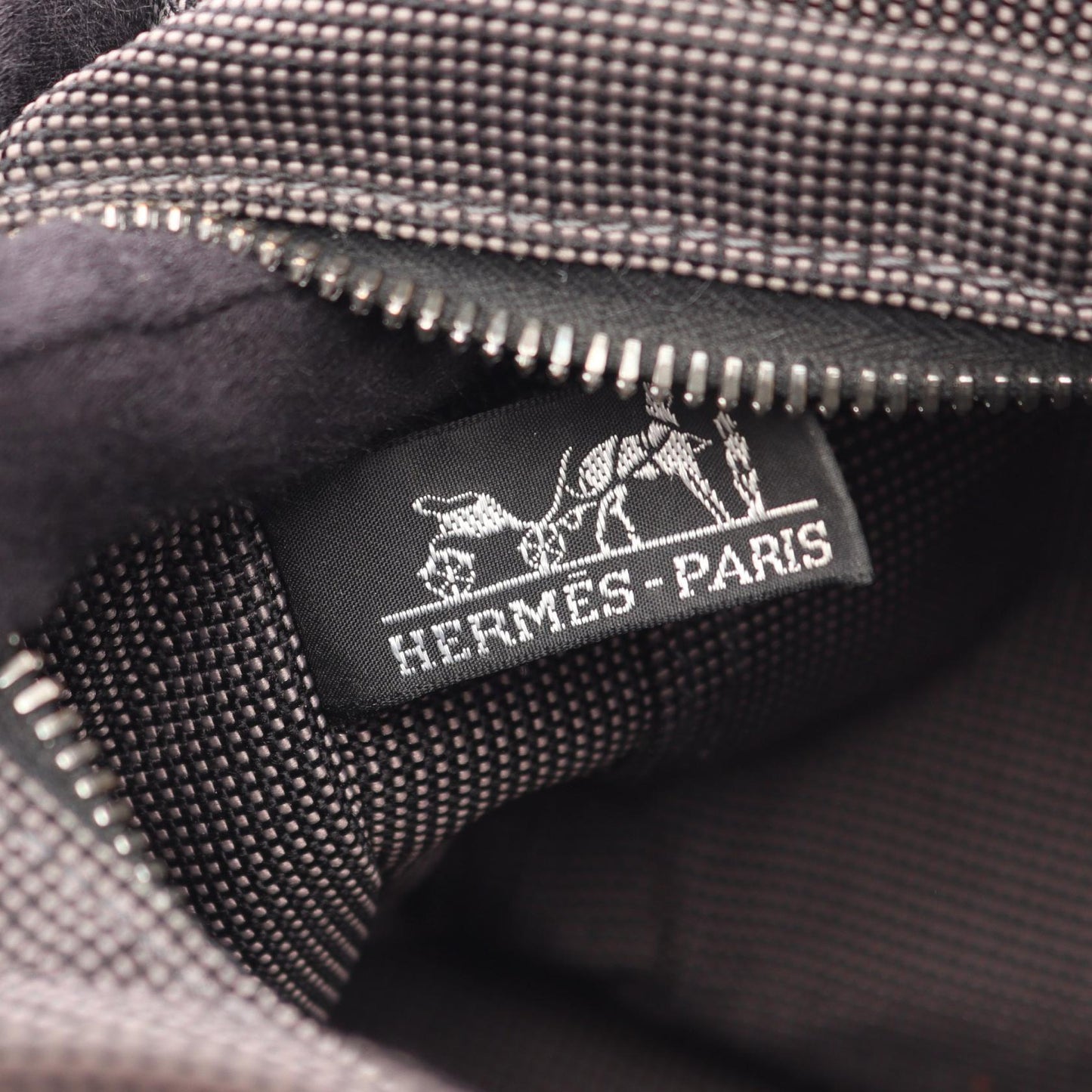 エールラインPM ハンドバッグ トートバッグ ナイロンキャンバス ダークグレー シルバー金具 エルメス バッグ HERMES