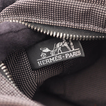 エールラインPM ハンドバッグ トートバッグ ナイロンキャンバス ダークグレー シルバー金具 エルメス バッグ HERMES
