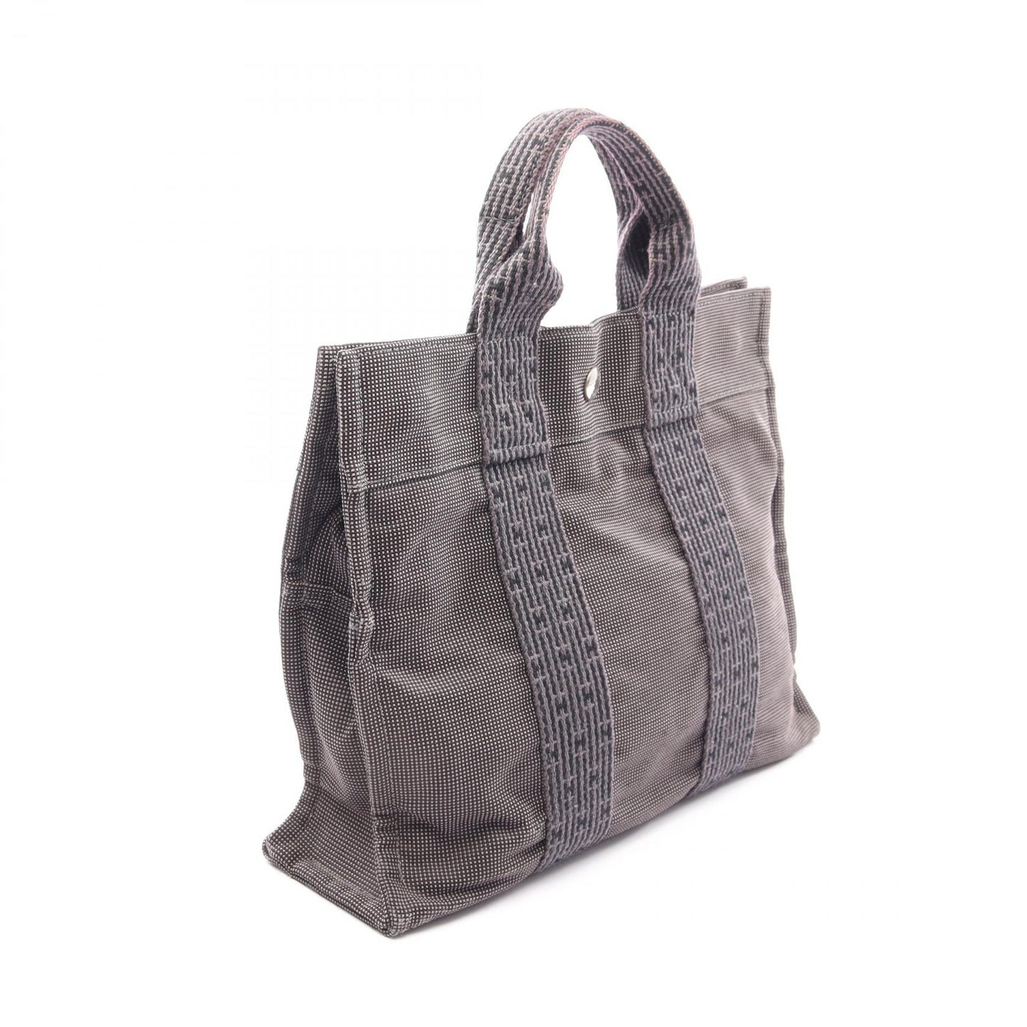 エールラインPM ハンドバッグ トートバッグ ナイロンキャンバス ダークグレー シルバー金具 エルメス バッグ HERMES