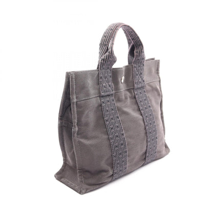 エールラインPM ハンドバッグ トートバッグ ナイロンキャンバス ダークグレー シルバー金具 エルメス バッグ HERMES
