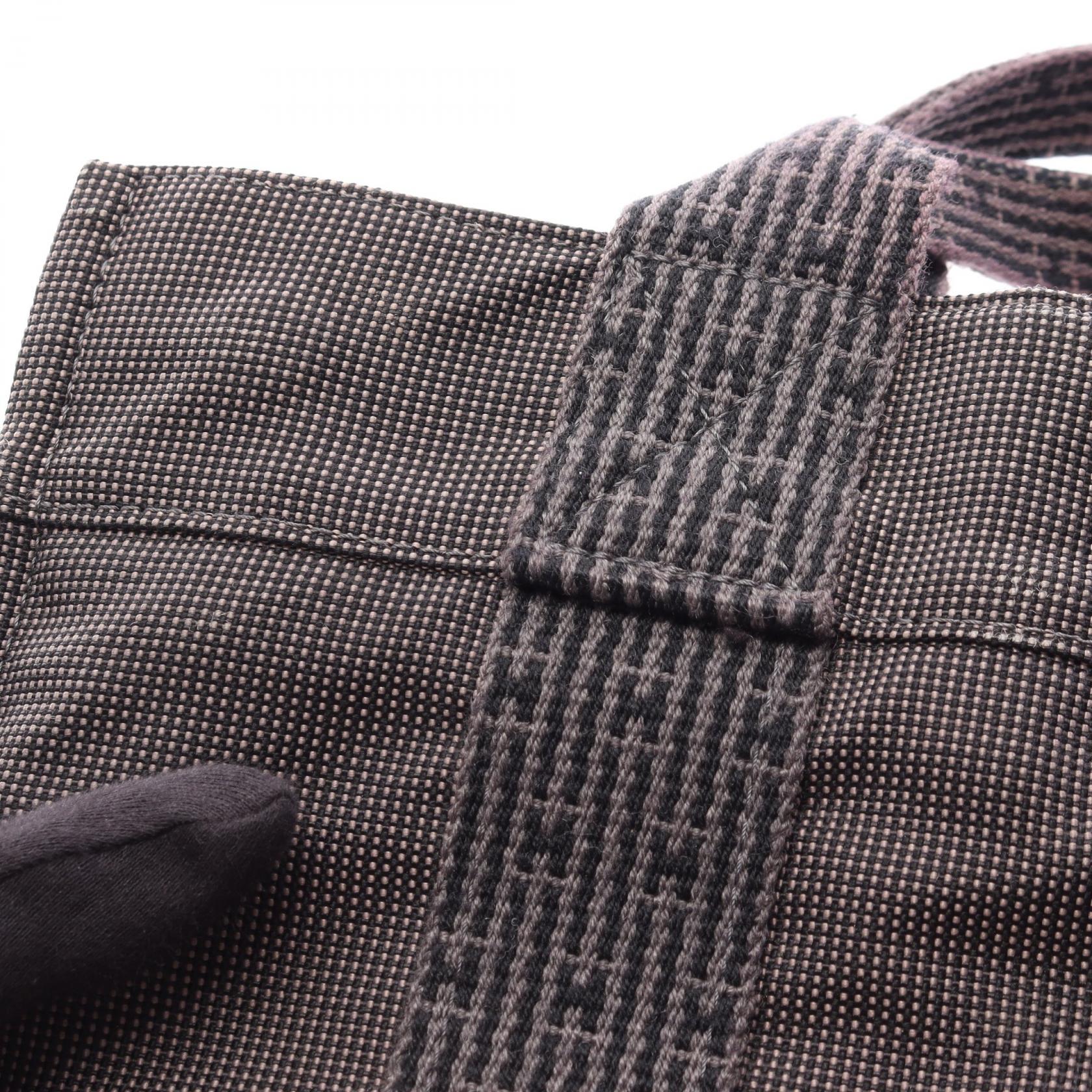 エールラインPM ハンドバッグ トートバッグ ナイロンキャンバス ダークグレー シルバー金具 エルメス バッグ HERMES