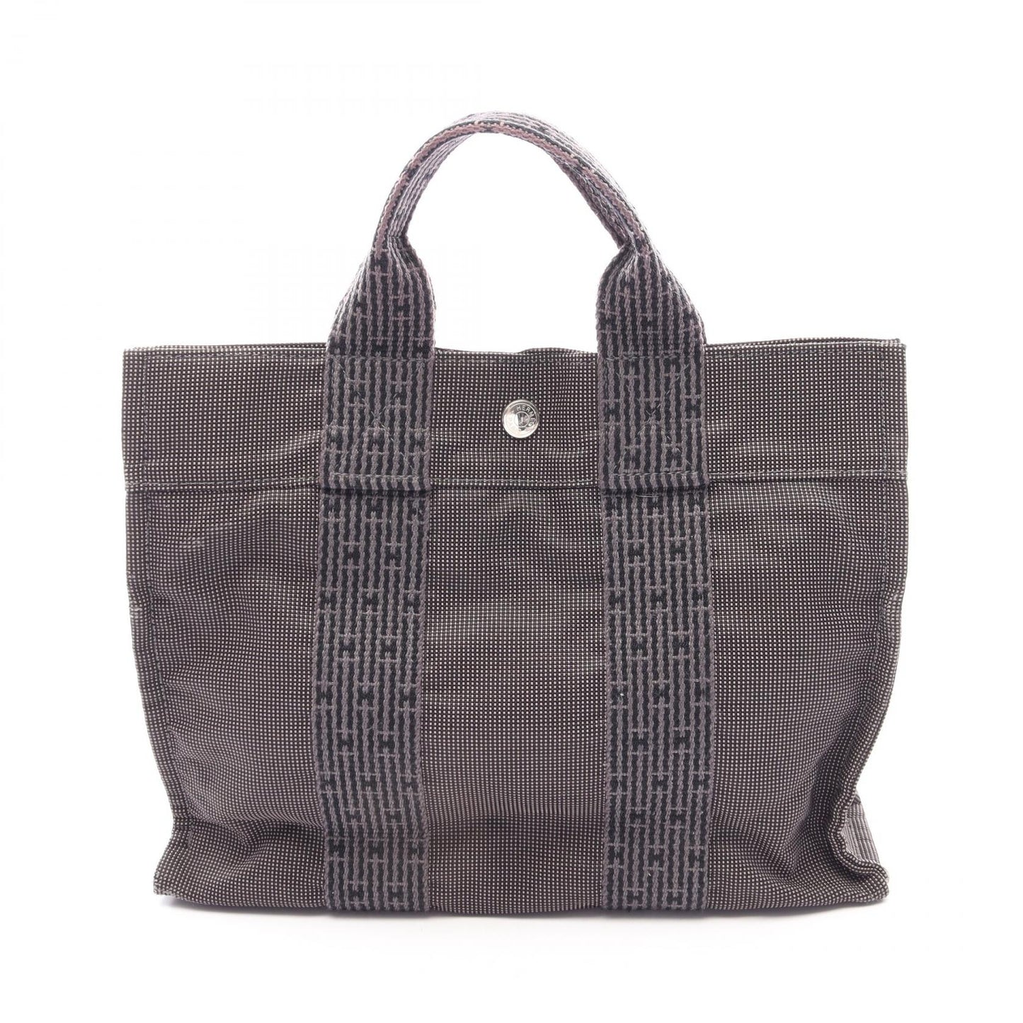 エールラインPM ハンドバッグ トートバッグ ナイロンキャンバス ダークグレー シルバー金具 エルメス バッグ HERMES