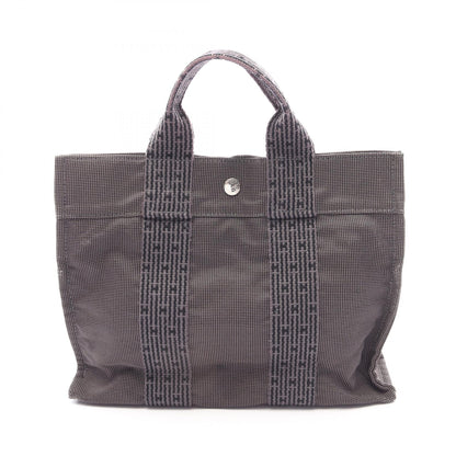 エールラインPM ハンドバッグ トートバッグ ナイロンキャンバス ダークグレー シルバー金具 エルメス バッグ HERMES