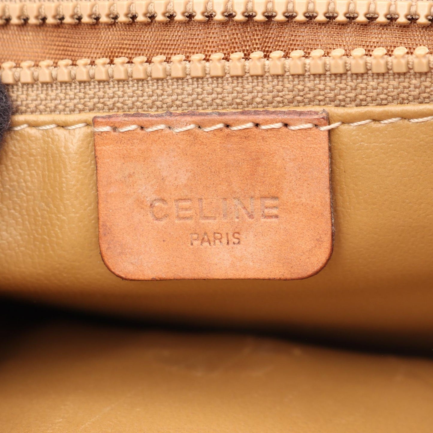 マカダム ショルダーバッグ PVC レザー ベージュ ブラウン セリーヌ バッグ CELINE
