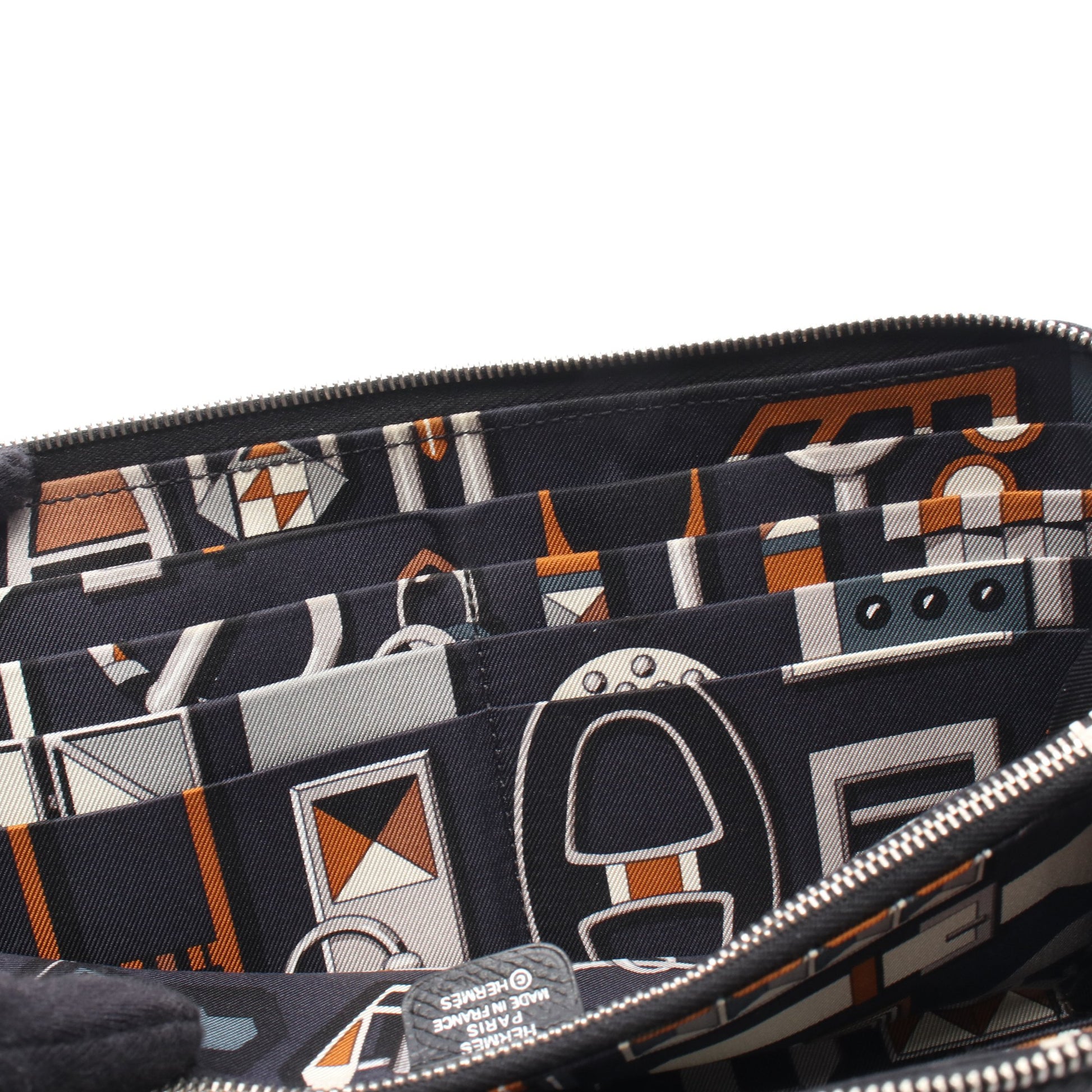 アザップロング シルクイン ラウンドファスナー長財布 ヴォーエプソン ブラック シルバー金具 X刻印 エルメス 財布・小物 HERMES