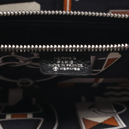 アザップロング シルクイン ラウンドファスナー長財布 ヴォーエプソン ブラック シルバー金具 X刻印 エルメス 財布・小物 HERMES