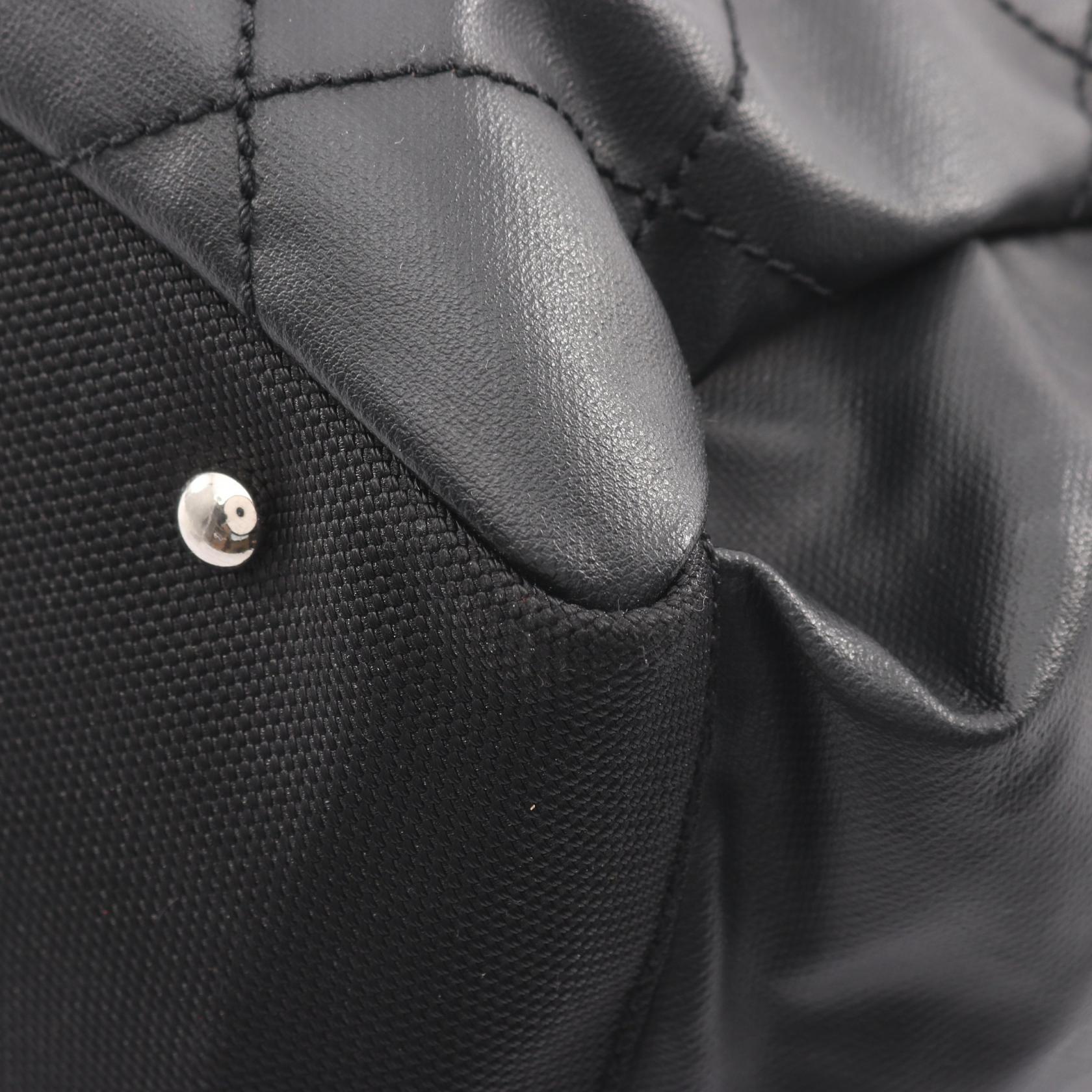 パリビアリッツ トートMM ハンドバッグ トートバッグ レザー コーティングキャンバス ブラック シルバー金具 シャネル バッグ CHANEL