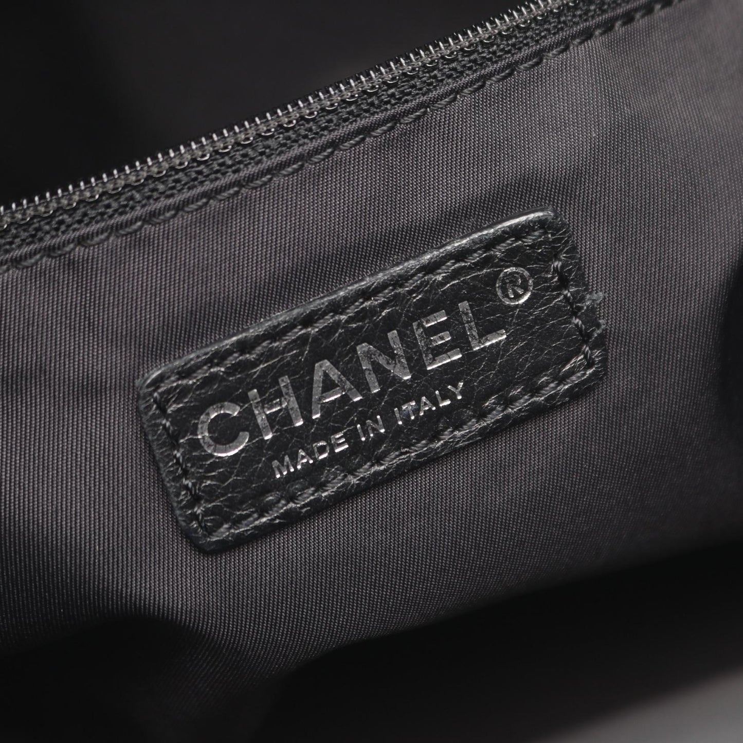パリビアリッツ トートMM ハンドバッグ トートバッグ レザー コーティングキャンバス ブラック シルバー金具 シャネル バッグ CHANEL