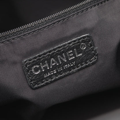 パリビアリッツ トートMM ハンドバッグ トートバッグ レザー コーティングキャンバス ブラック シルバー金具 シャネル バッグ CHANEL