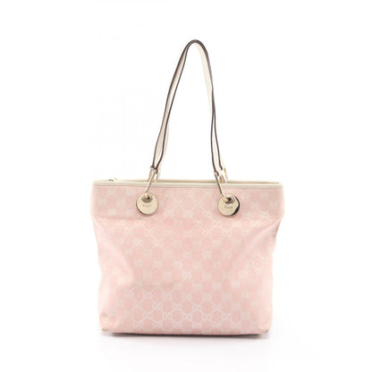GGキャンバス ハンドバッグ トートバッグ キャンバス レザー ピンク ホワイト グッチ バッグ GUCCI