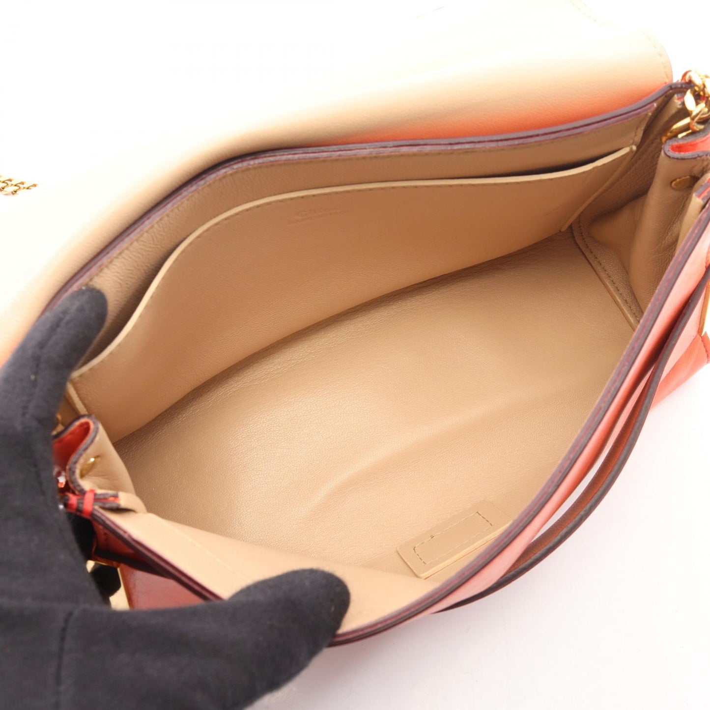 ELLE エル チェーンショルダーバッグ レザー オレンジ クロエ バッグ Chloe