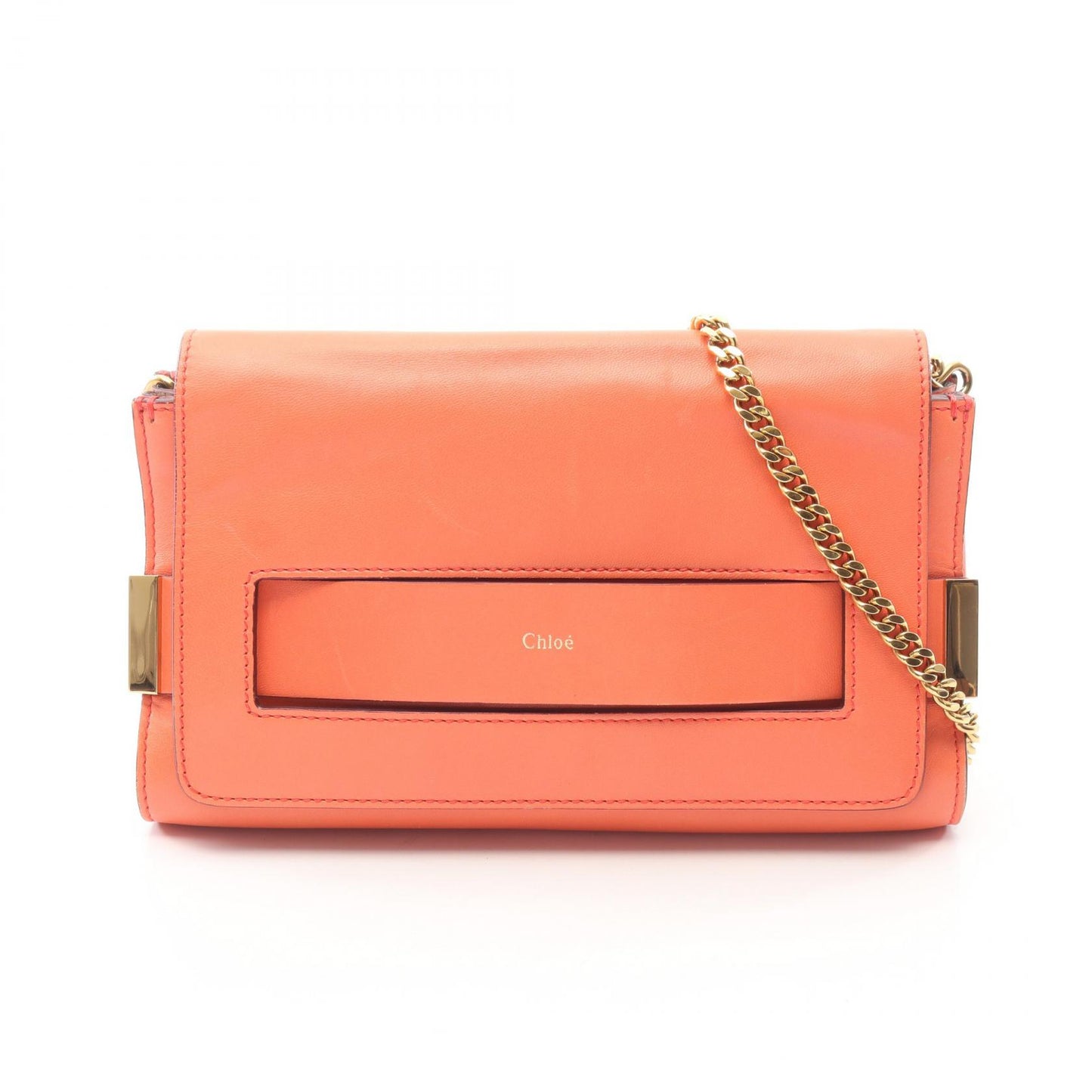 ELLE エル チェーンショルダーバッグ レザー オレンジ クロエ バッグ Chloe