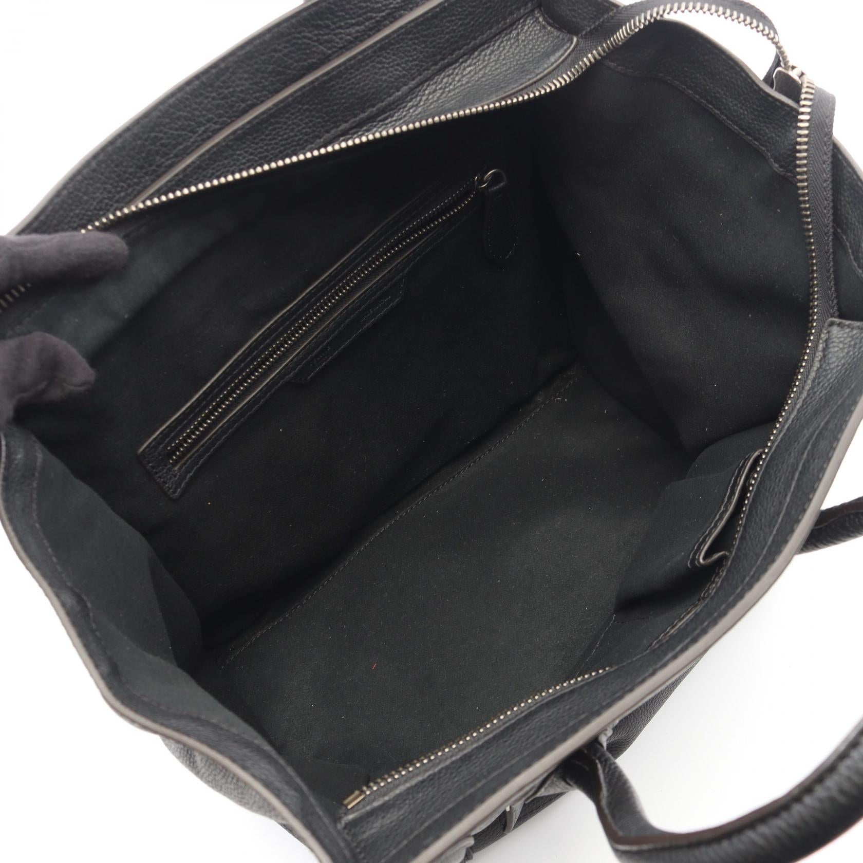 ラゲージ ミニショッパー ハンドバッグ レザー ブラック セリーヌ バッグ CELINE