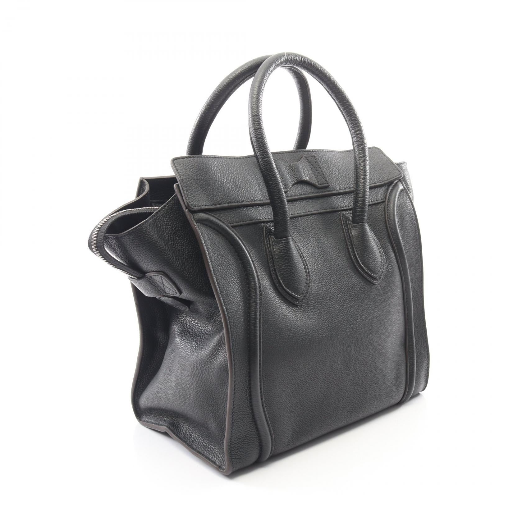 ラゲージ ミニショッパー ハンドバッグ レザー ブラック セリーヌ バッグ CELINE