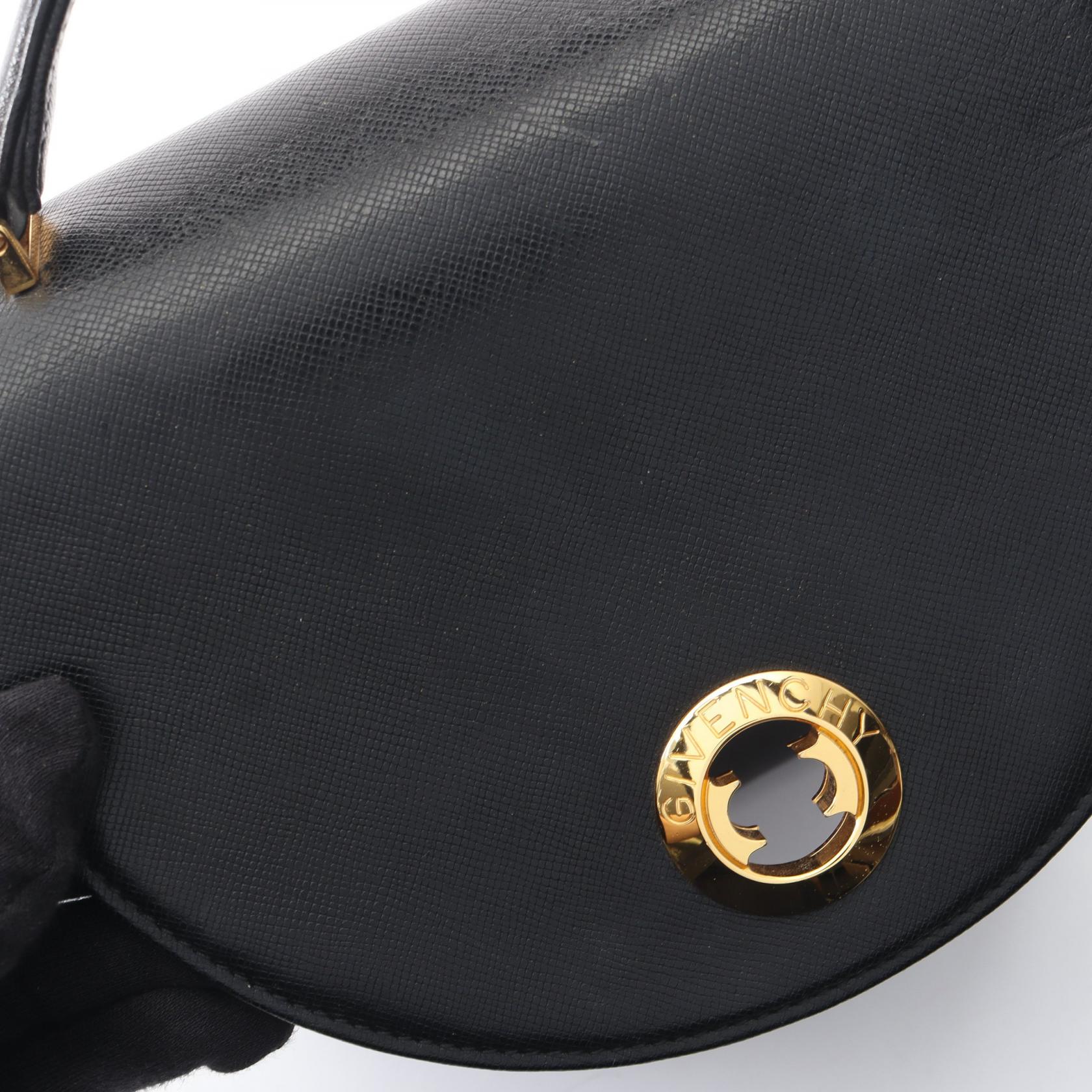 ターンロック 2WAY ハンドバッグ レザー ブラック ジバンシィ バッグ GIVENCHY