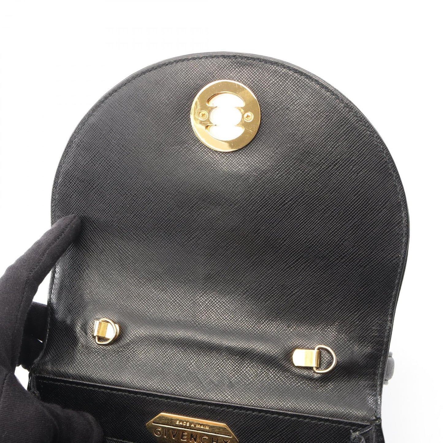 ターンロック 2WAY ハンドバッグ レザー ブラック ジバンシィ バッグ GIVENCHY