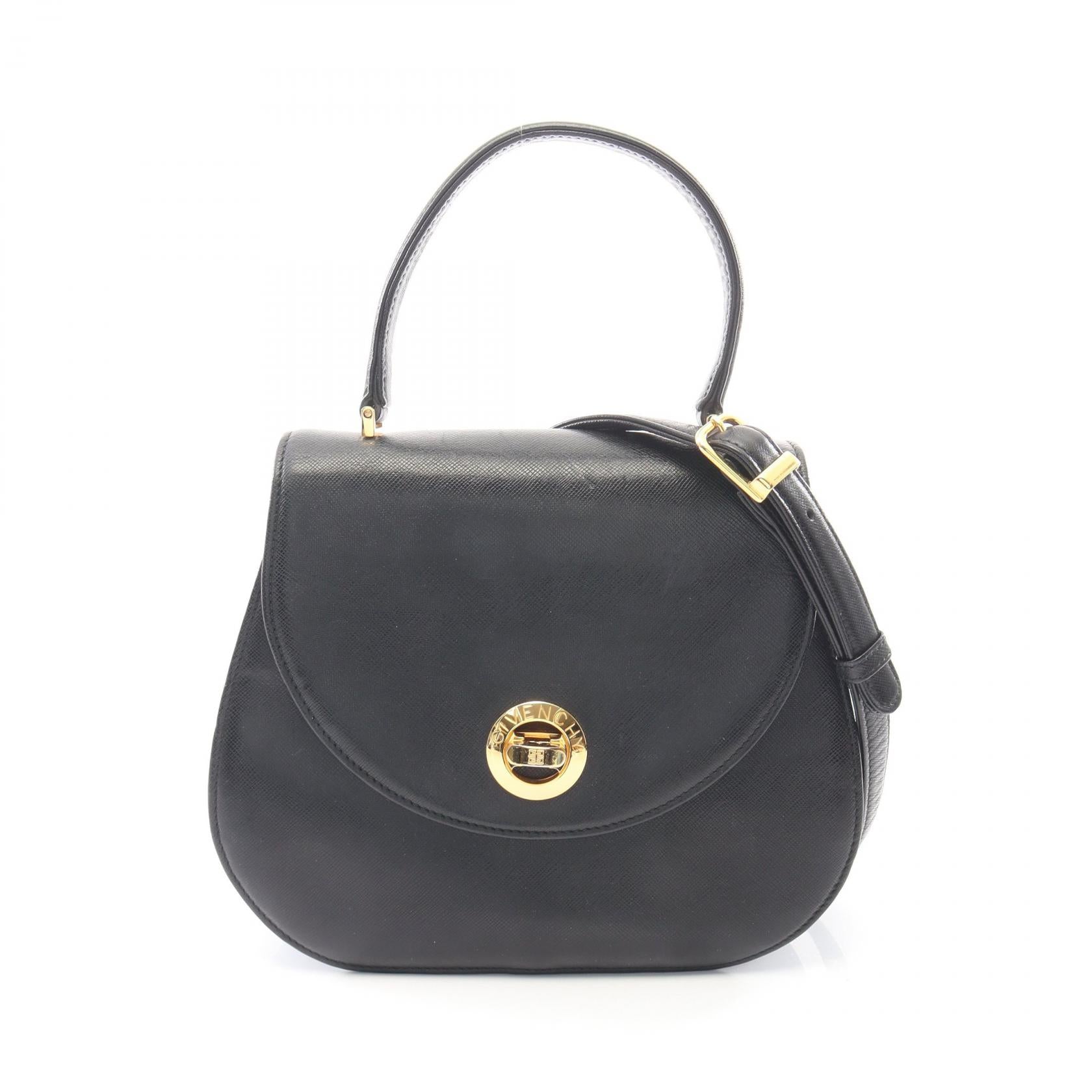 ターンロック 2WAY ハンドバッグ レザー ブラック ジバンシィ バッグ GIVENCHY