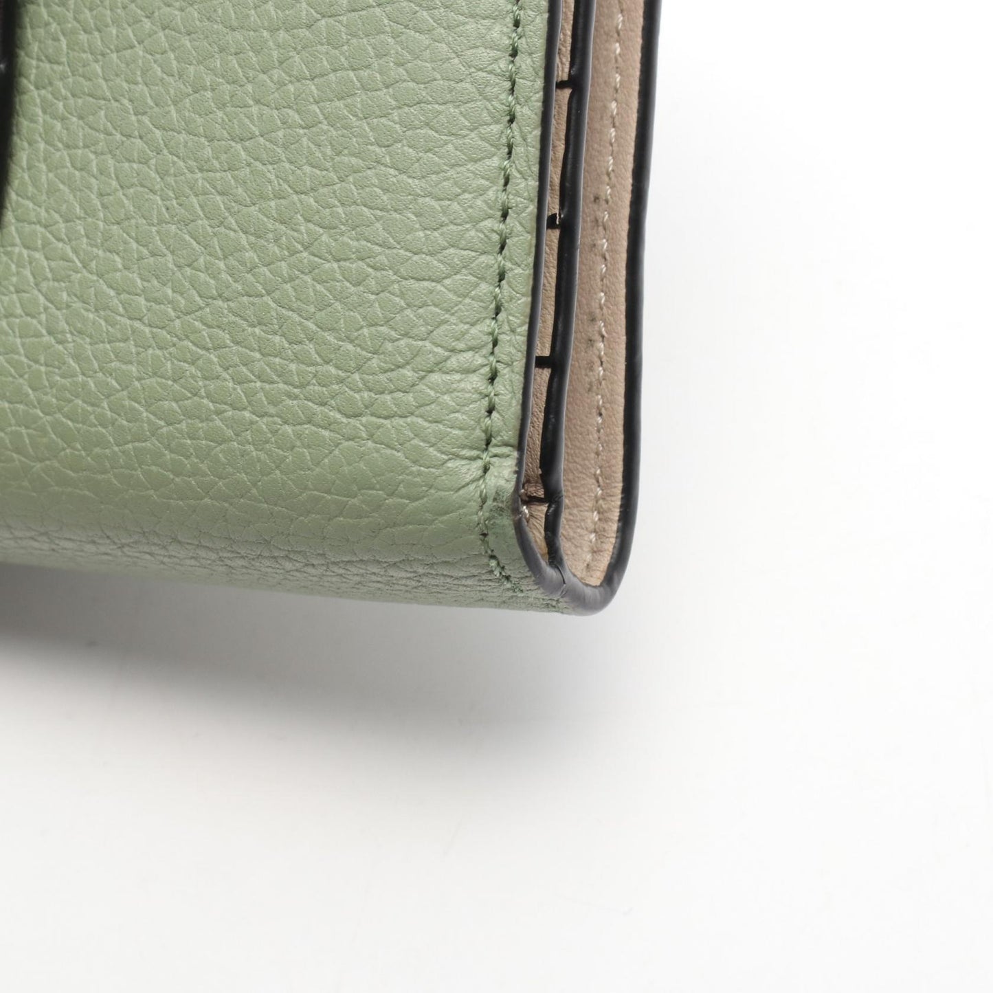 アナグラム コンパクトジップウォレット 二つ折り財布 レザー グリーン ブラウン ロエベ 財布・小物 LOEWE