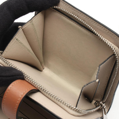 アナグラム コンパクトジップウォレット 二つ折り財布 レザー グリーン ブラウン ロエベ 財布・小物 LOEWE