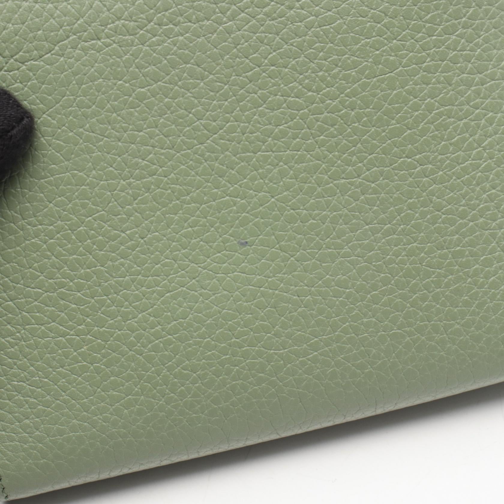 アナグラム コンパクトジップウォレット 二つ折り財布 レザー グリーン ブラウン ロエベ 財布・小物 LOEWE