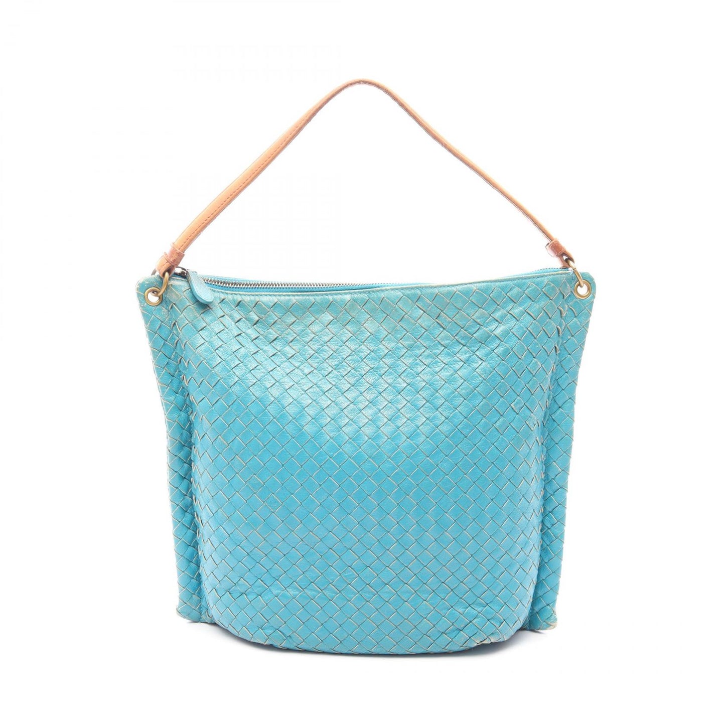 イントレチャート ワンショルダーバッグ レザー ブルー ボッテガヴェネタ バッグ BOTTEGA VENETA