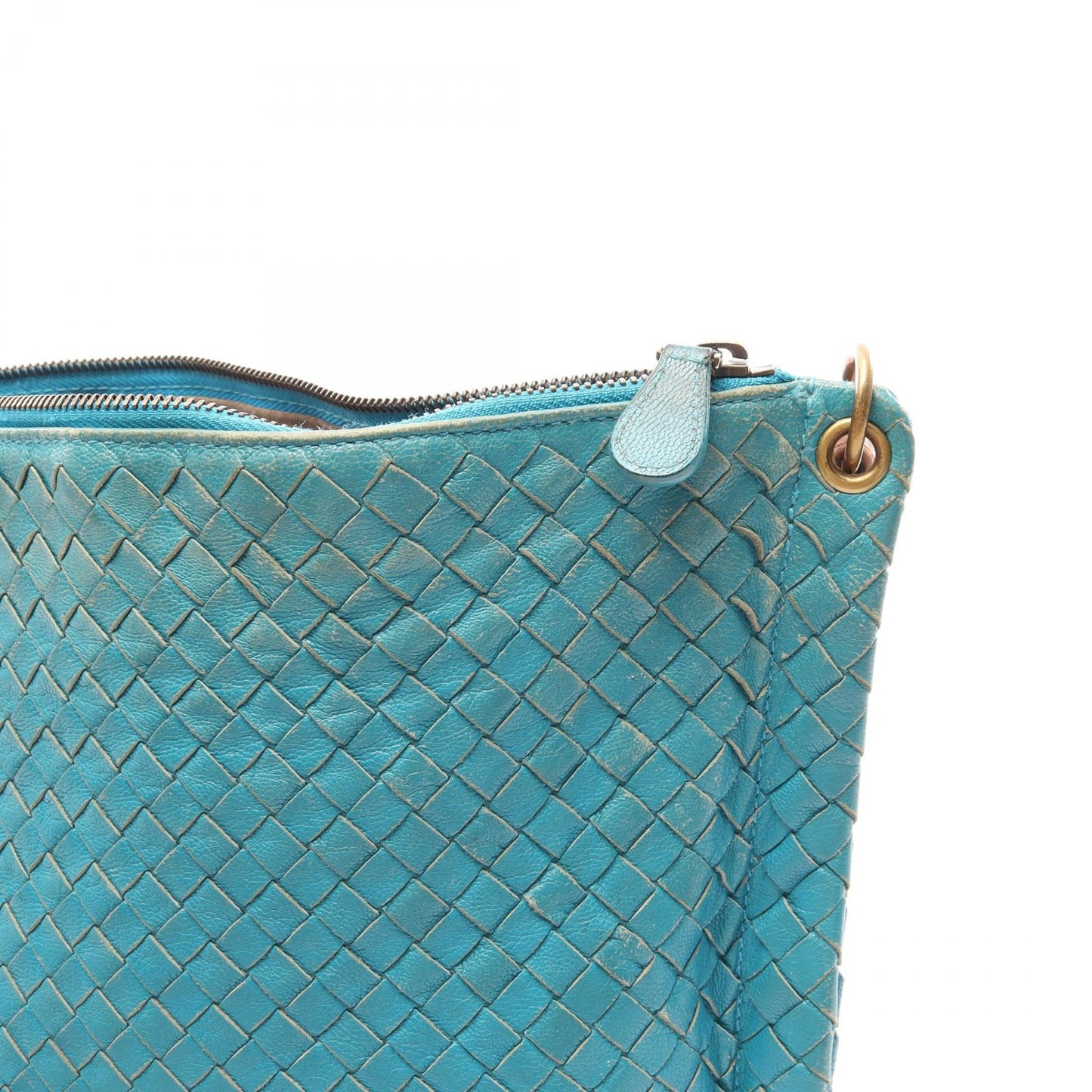 イントレチャート ワンショルダーバッグ レザー ブルー ボッテガヴェネタ バッグ BOTTEGA VENETA