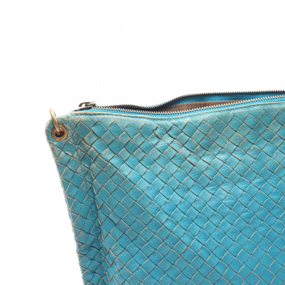 イントレチャート ワンショルダーバッグ レザー ブルー ボッテガヴェネタ バッグ BOTTEGA VENETA