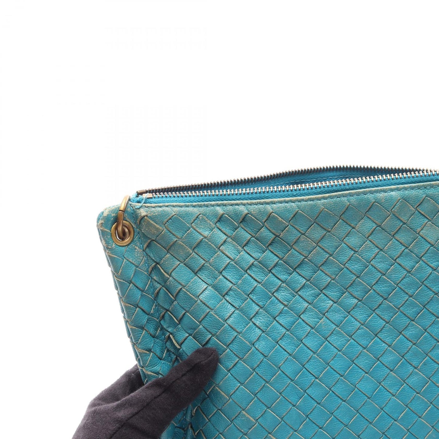 イントレチャート ワンショルダーバッグ レザー ブルー ボッテガヴェネタ バッグ BOTTEGA VENETA