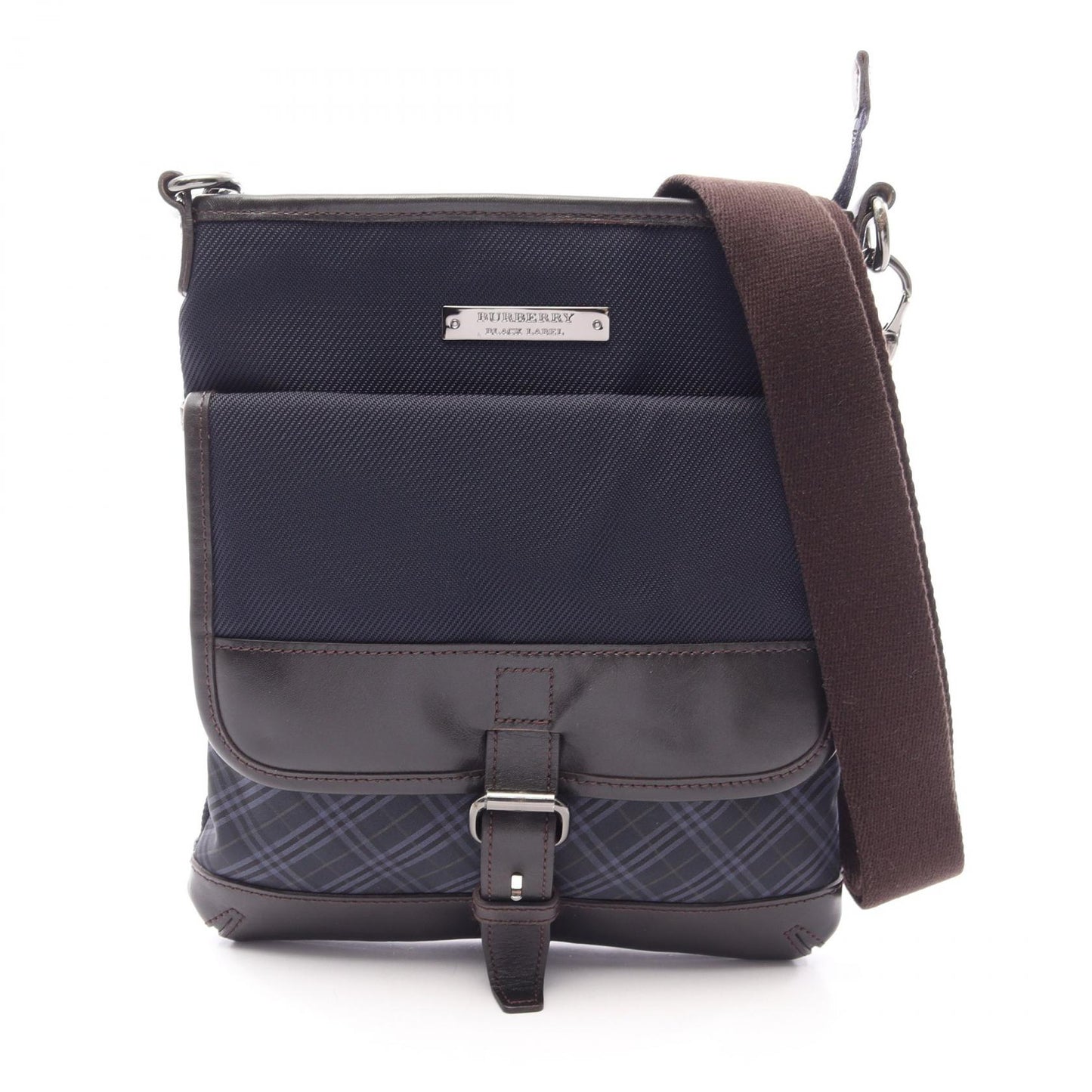 ショルダーバッグ ショルダーバッグ ナイロン レザー ネイビー ダークブラウン マルチカラー バーバリーブラックレーベル バッグ BURBERRY BLACK LABEL