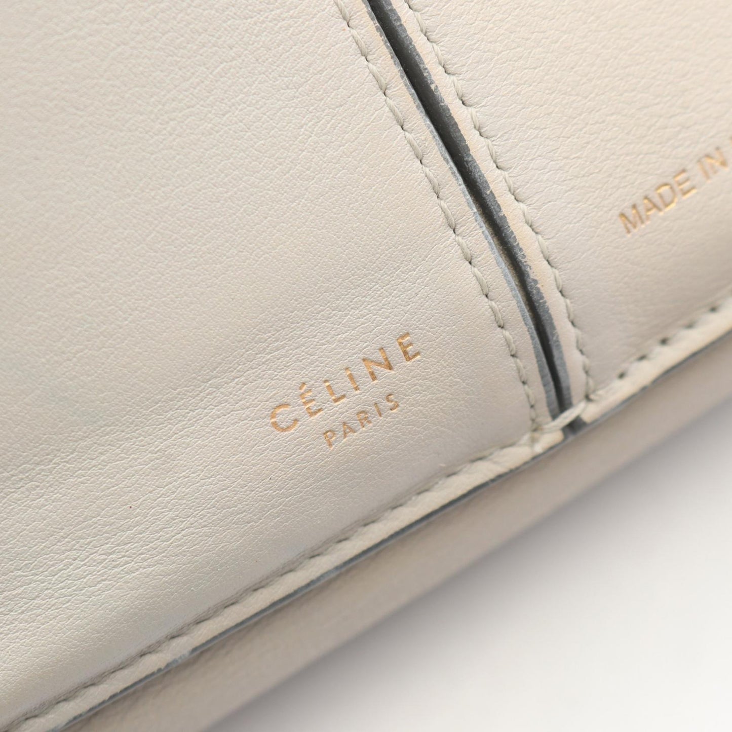 トライフォールド チェーンショルダーバッグ レザー グレー セリーヌ バッグ CELINE