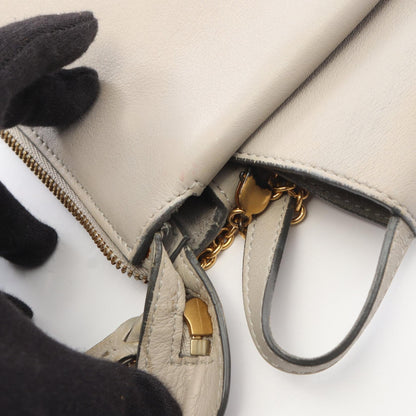 トライフォールド チェーンショルダーバッグ レザー グレー セリーヌ バッグ CELINE
