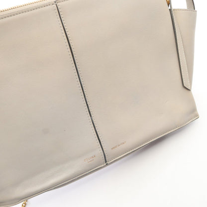 トライフォールド チェーンショルダーバッグ レザー グレー セリーヌ バッグ CELINE