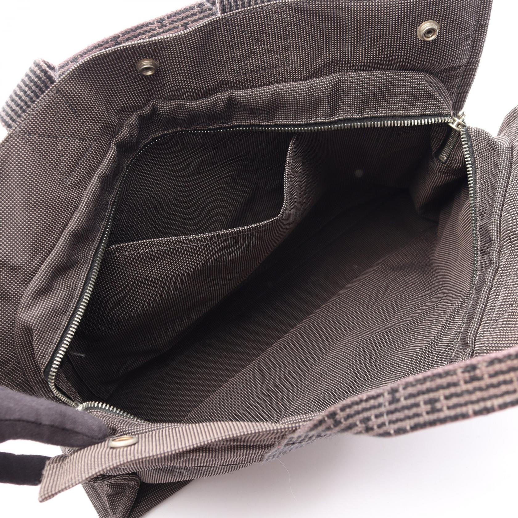 エールラインMM ハンドバッグ トートバッグ ナイロンキャンバス ダークグレー シルバー金具 エルメス バッグ HERMES