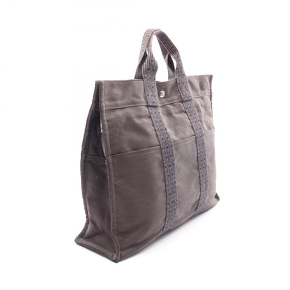 エールラインMM ハンドバッグ トートバッグ ナイロンキャンバス ダークグレー シルバー金具 エルメス バッグ HERMES