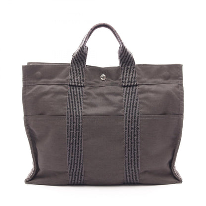 エールラインMM ハンドバッグ トートバッグ ナイロンキャンバス ダークグレー シルバー金具 エルメス バッグ HERMES
