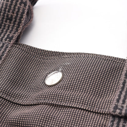 エールラインMM ハンドバッグ トートバッグ ナイロンキャンバス ダークグレー シルバー金具 エルメス バッグ HERMES