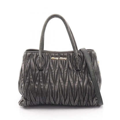 マテラッセ 2way ハンドバッグ レザー ブラック ミュウミュウ バッグ miu miu