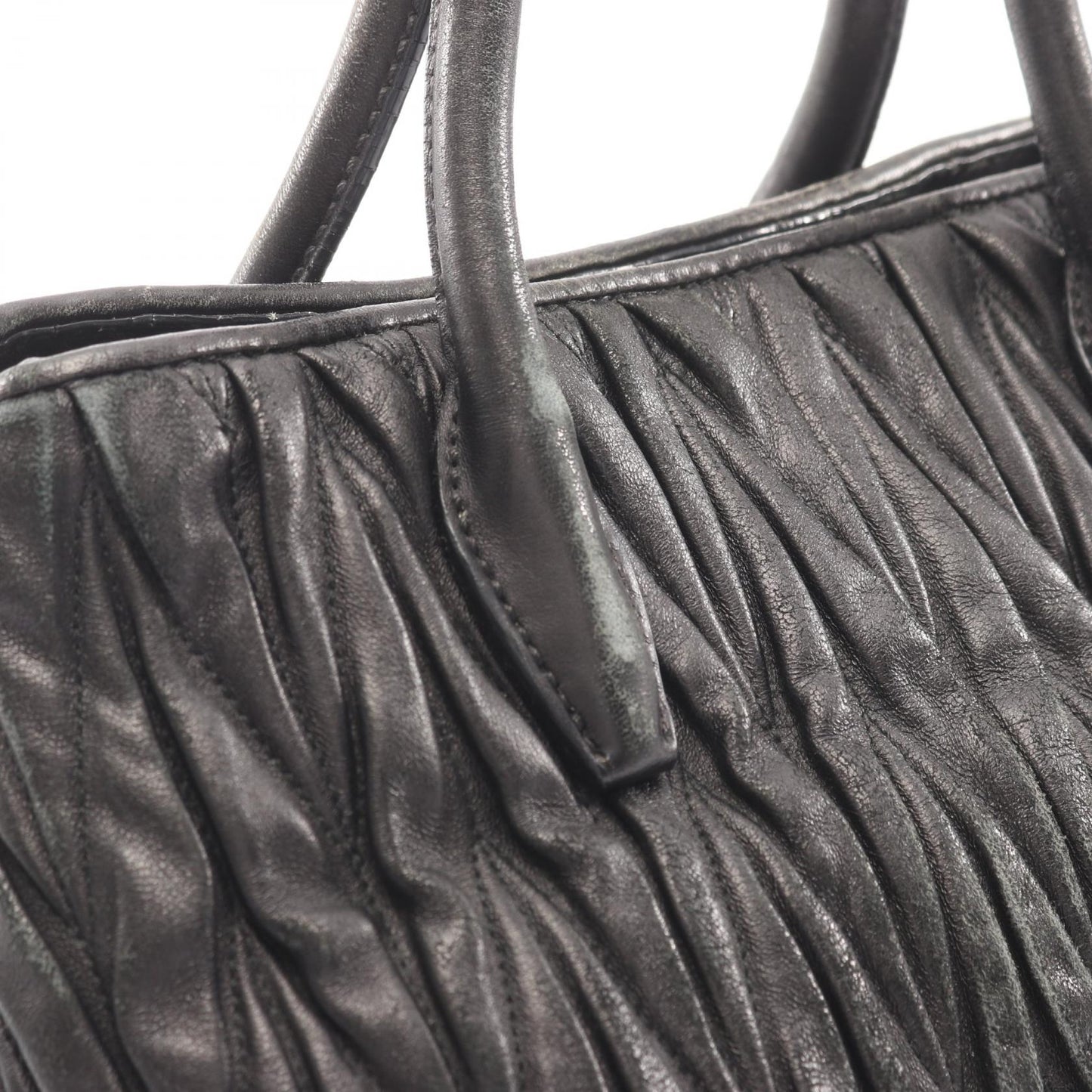 マテラッセ 2way ハンドバッグ レザー ブラック ミュウミュウ バッグ miu miu