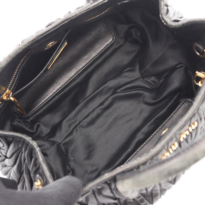 マテラッセ 2way ハンドバッグ レザー ブラック ミュウミュウ バッグ miu miu