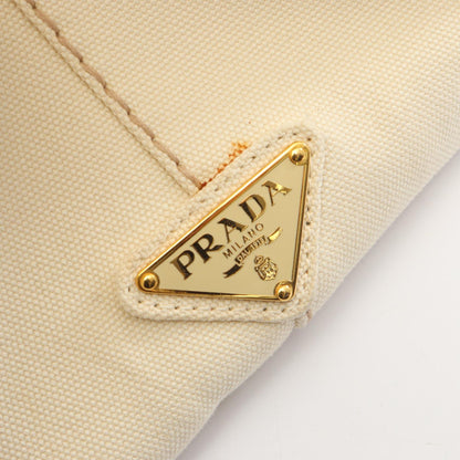 カナパ ハンドバッグ トートバッグ キャンバス オフホワイト プラダ バッグ PRADA