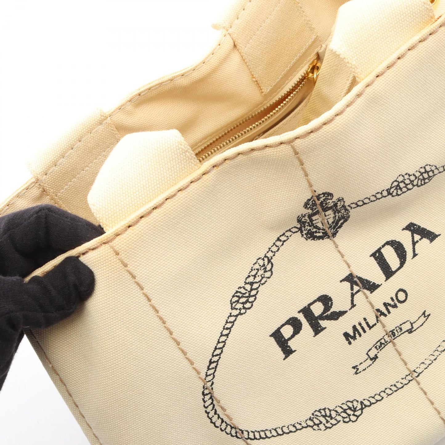 カナパ ハンドバッグ トートバッグ キャンバス オフホワイト プラダ バッグ PRADA