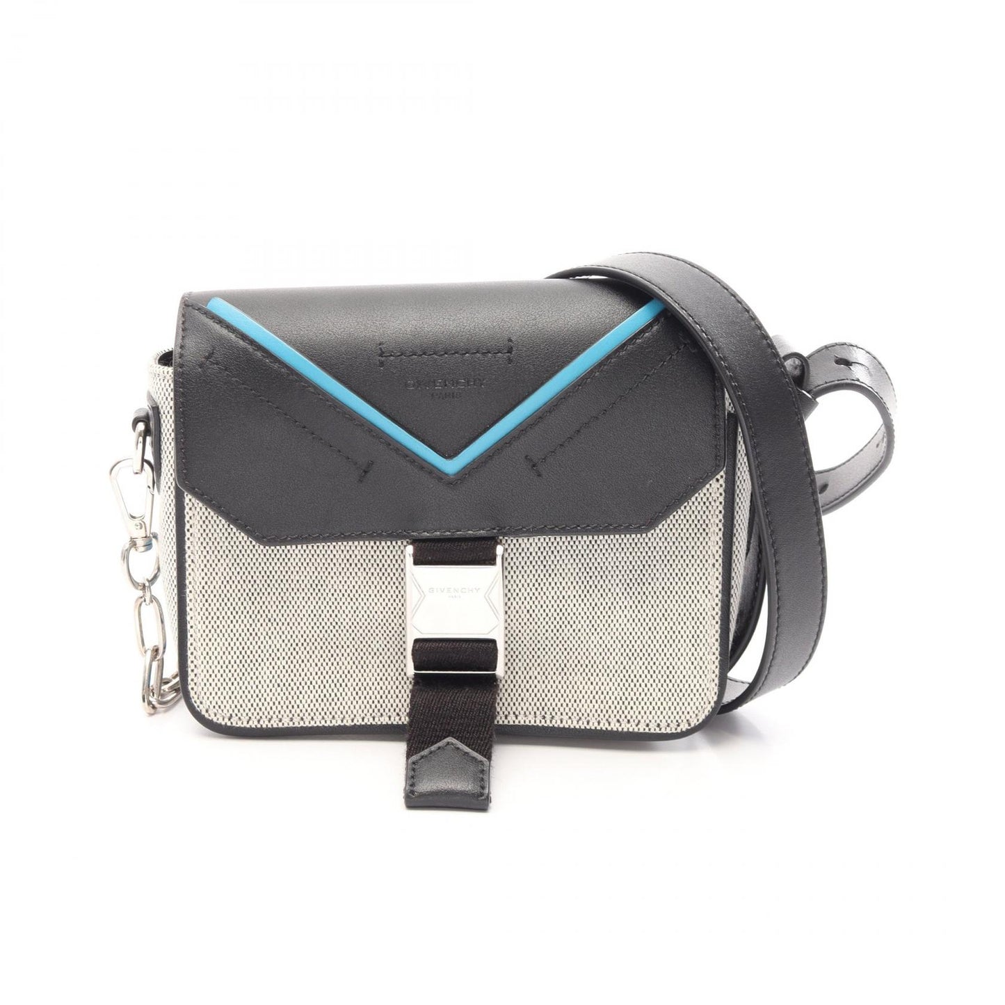 ショルダーバッグ キャンバス レザー ブラック ブルー グレー ジバンシィ バッグ GIVENCHY