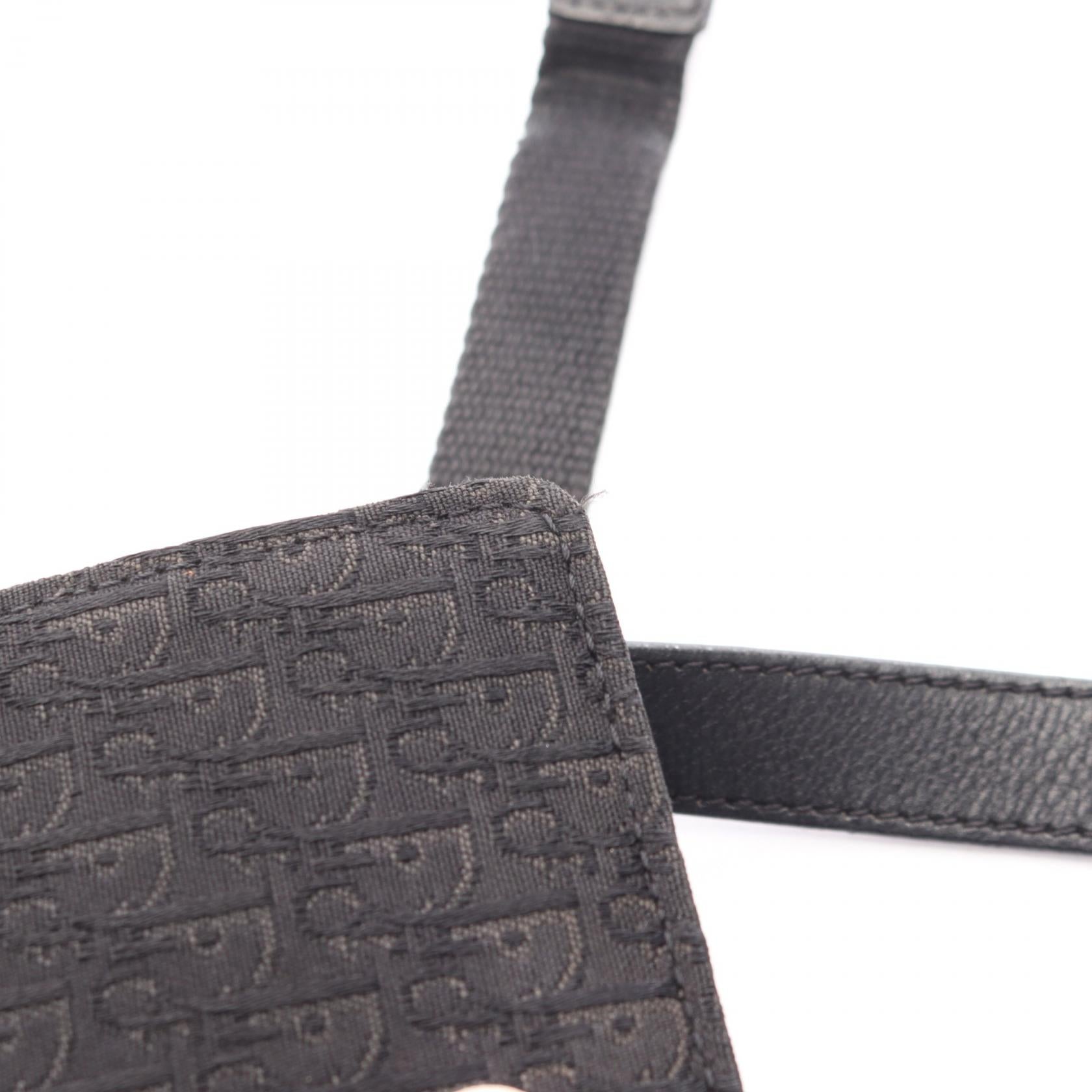 ストリートシック トロッター ショルダーバッグ キャンバス レザー ブラック クリスチャンディオール バッグ Christian Dior