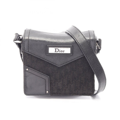 ストリートシック トロッター ショルダーバッグ キャンバス レザー ブラック クリスチャンディオール バッグ Christian Dior
