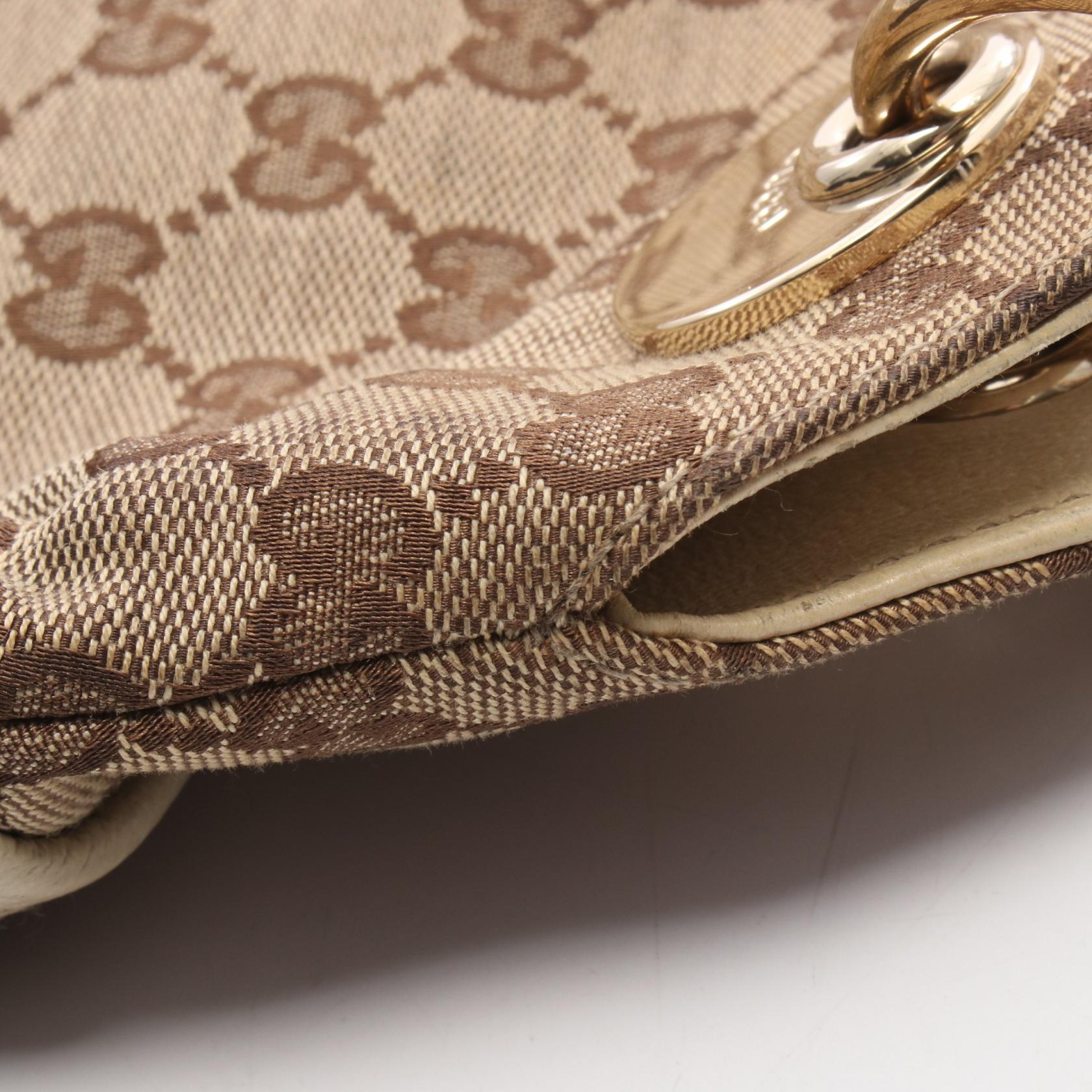 GGキャンバス ショルダーバッグ キャンバス レザー ベージュ アイボリー グッチ バッグ GUCCI